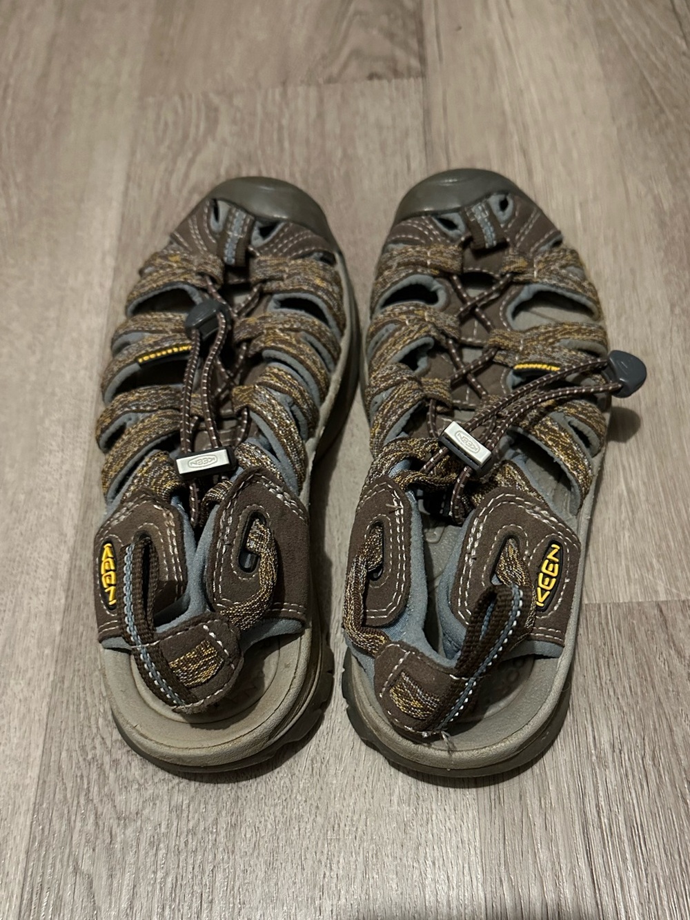 KEEN Women’s Brown and Gray Closed-Toe Outdoor Sandals